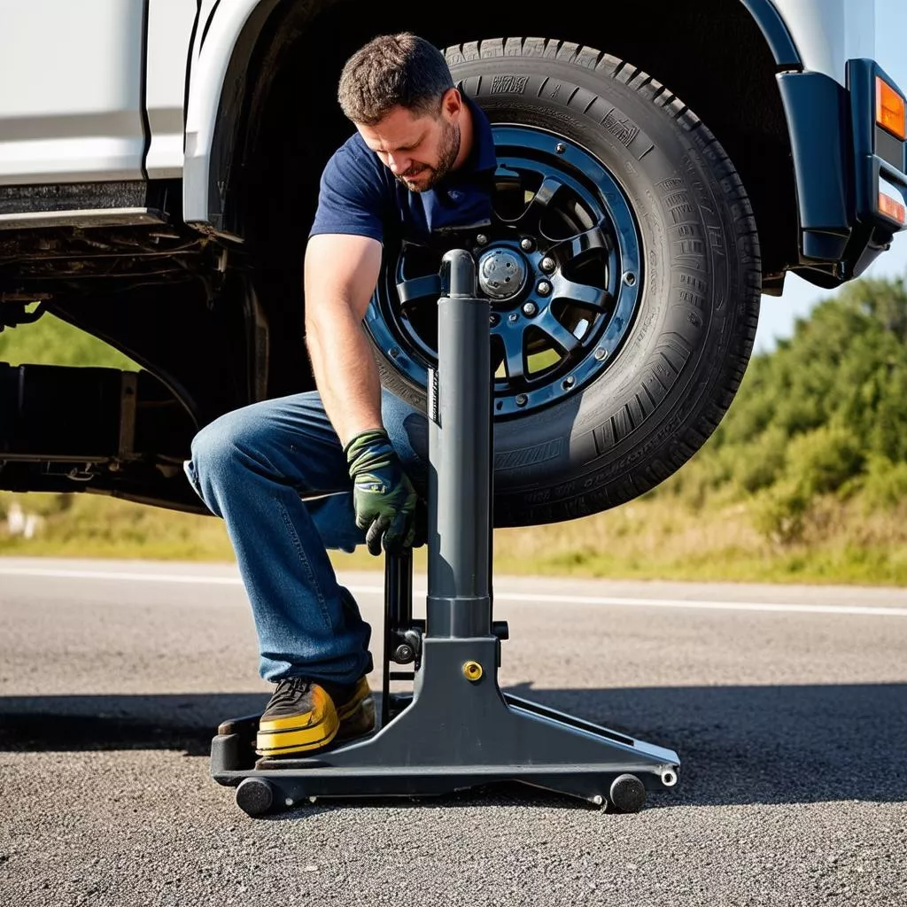 Tài xế sử dụng chân kê ô tô