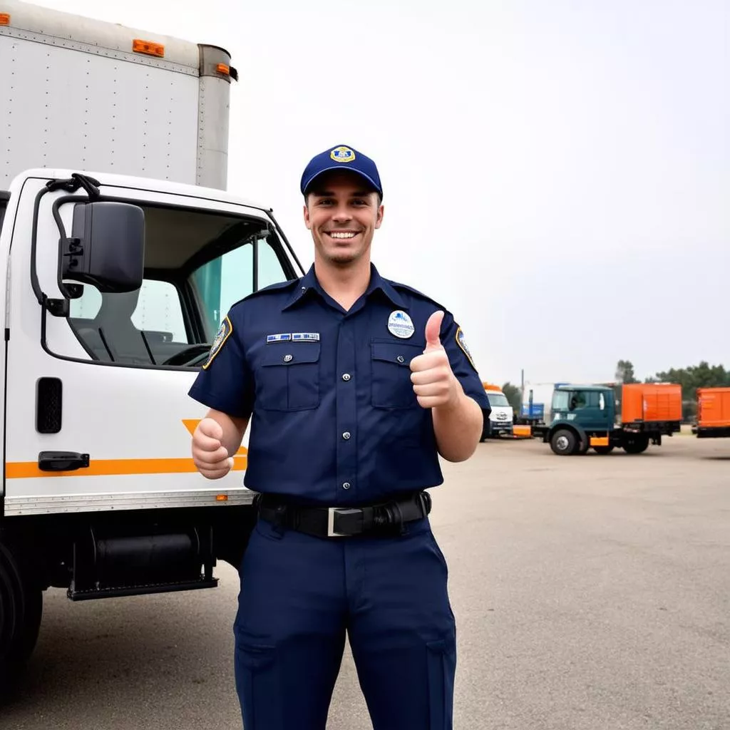 Civilized small truck driver