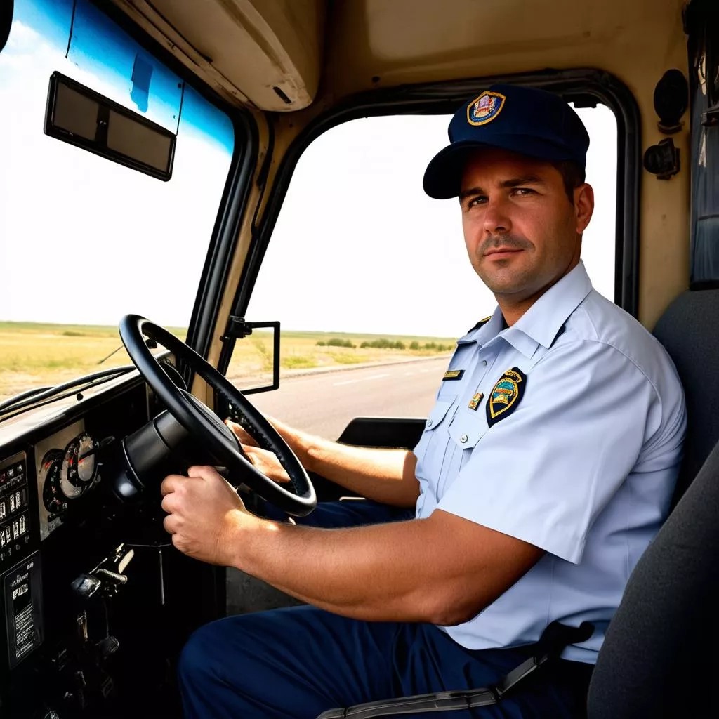 Tài xế tập lái xe tải