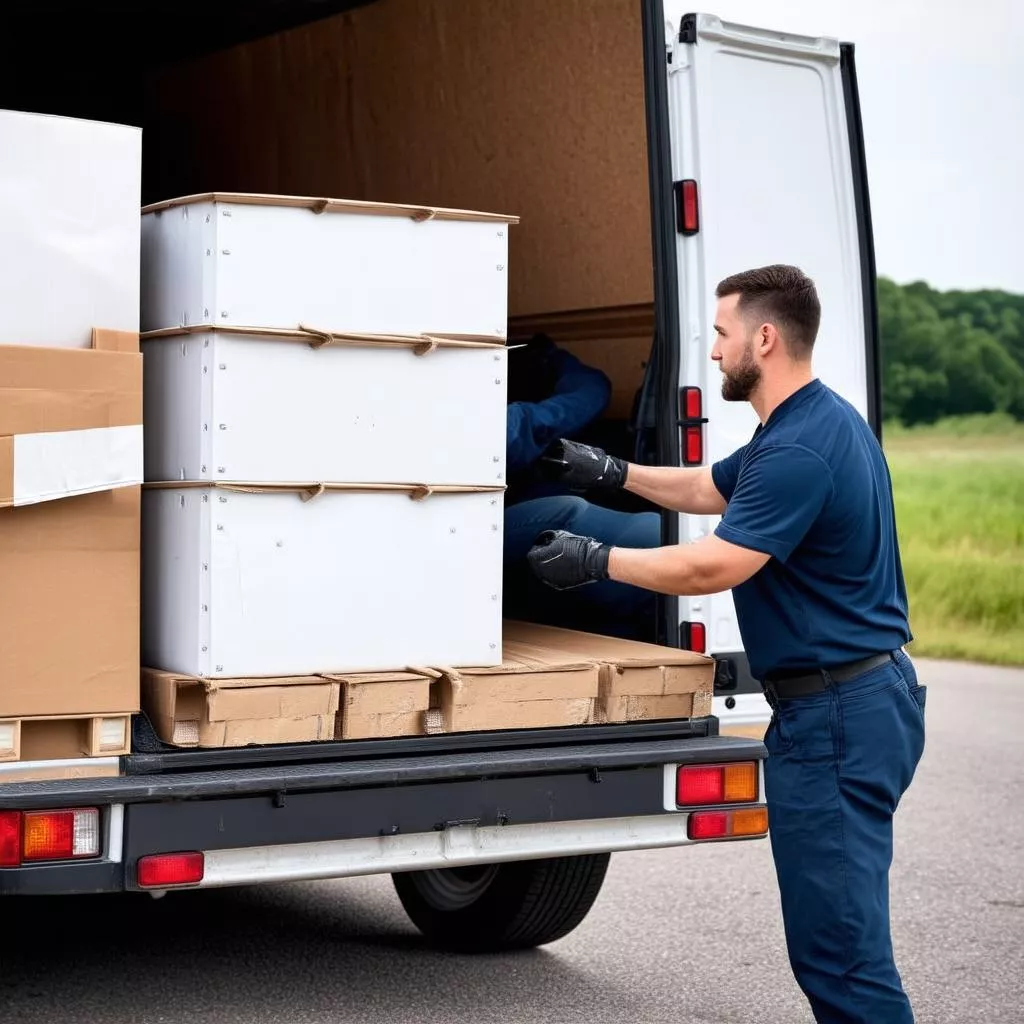 Tài xế vận chuyển hàng