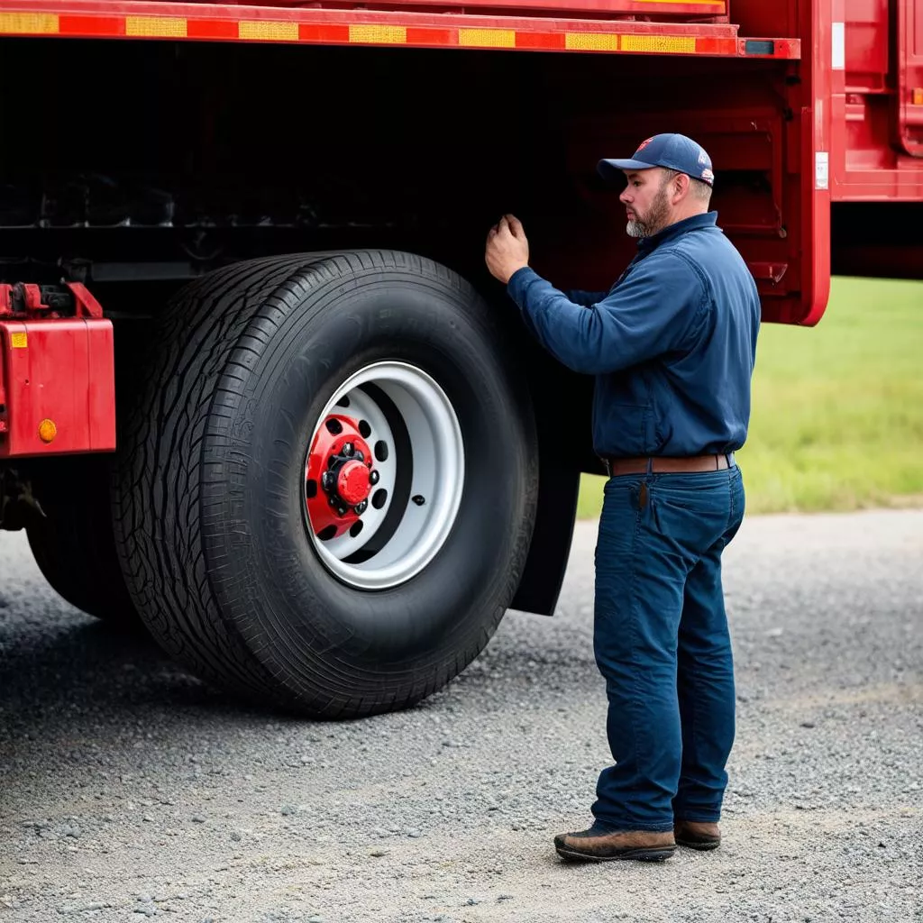 Truck driver transporting goods