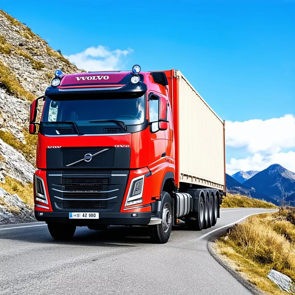 Camião Volvo transportando carga