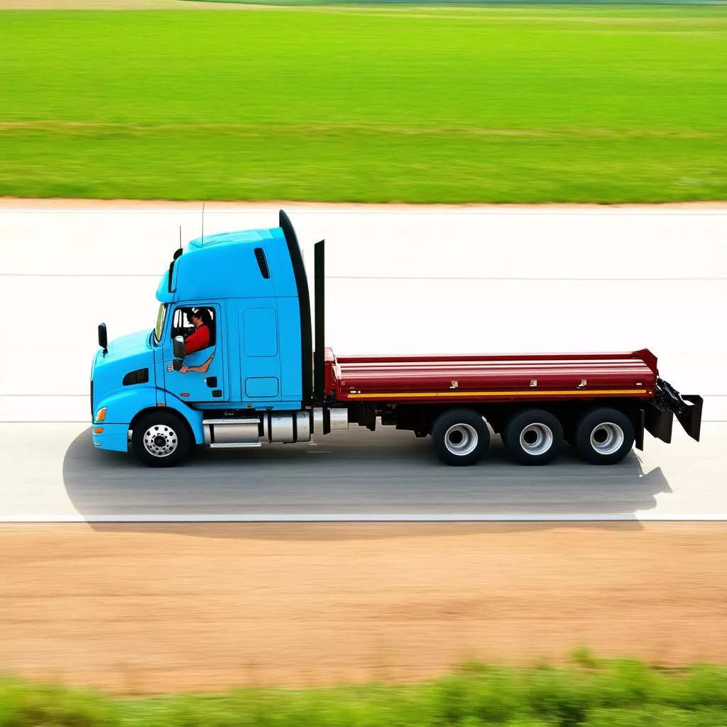 トラックを運転するドライバー