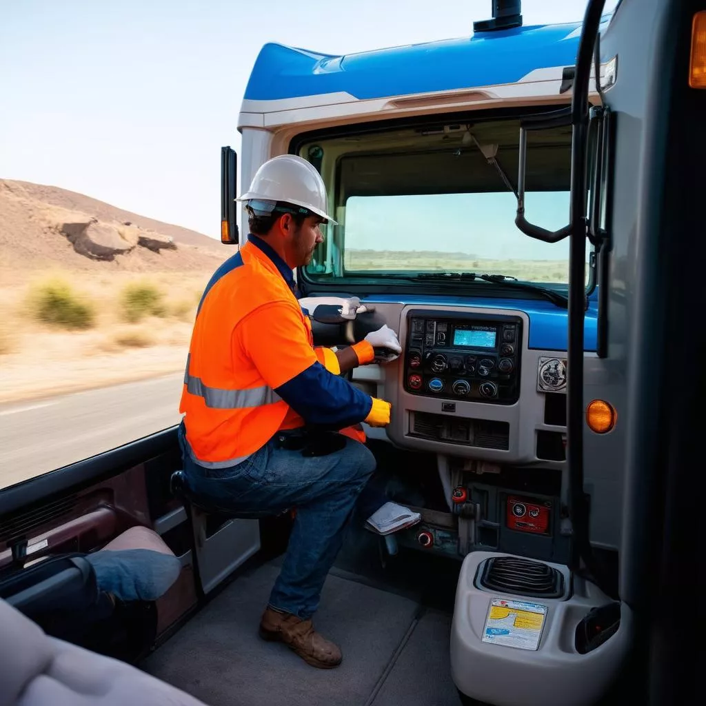 Truck driver working