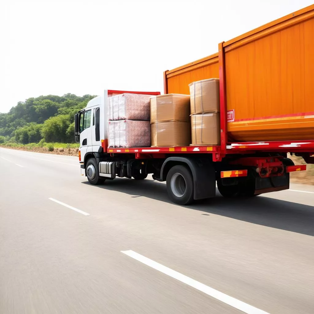 Truck driver transporting goods
