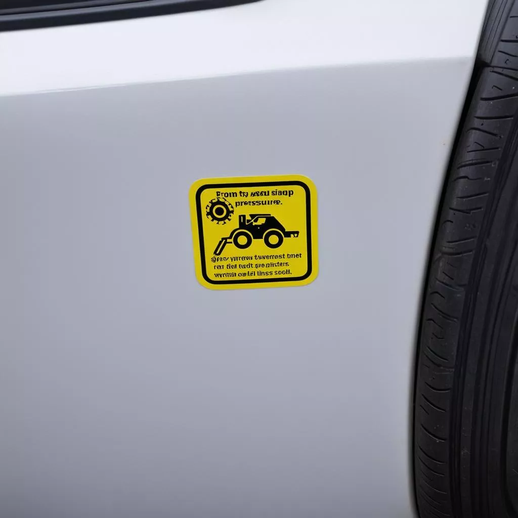 Tire pressure information sticker