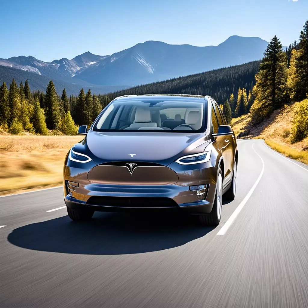 Tesla Model X đang di chuyển