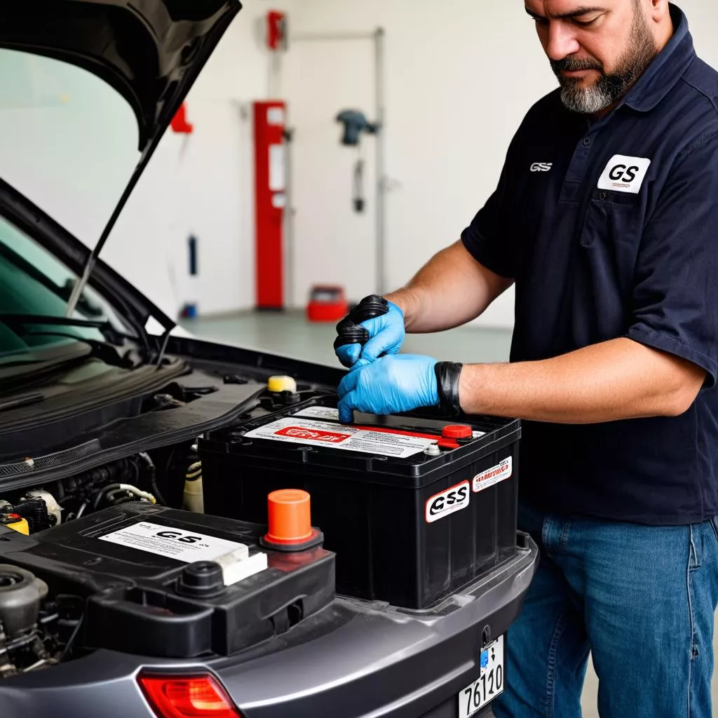 Replacing a GS dry car battery