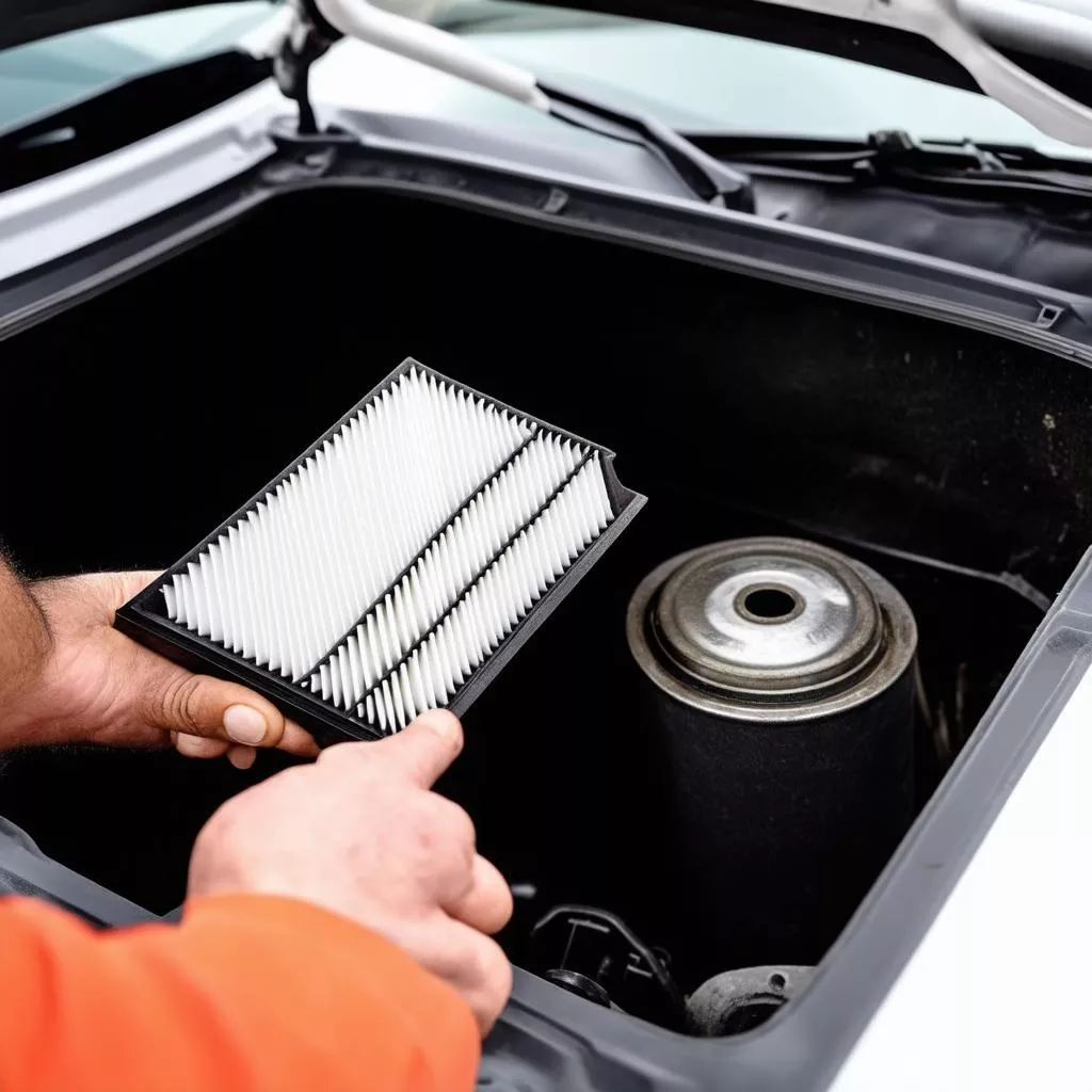 Replacing a car air filter