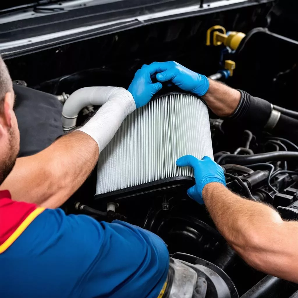 Thay lọc gió xe tải 1.5 tấn