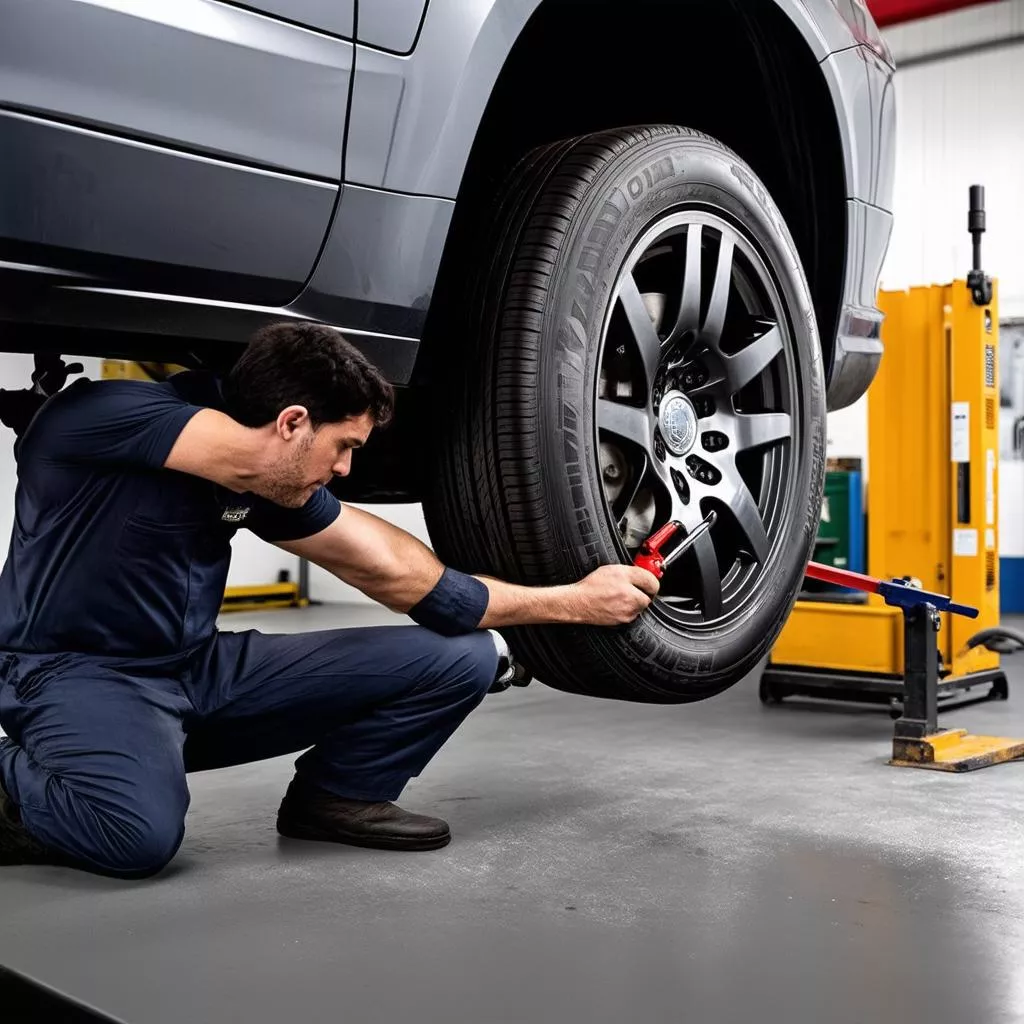 Thay lốp xe ô tô tại gara
