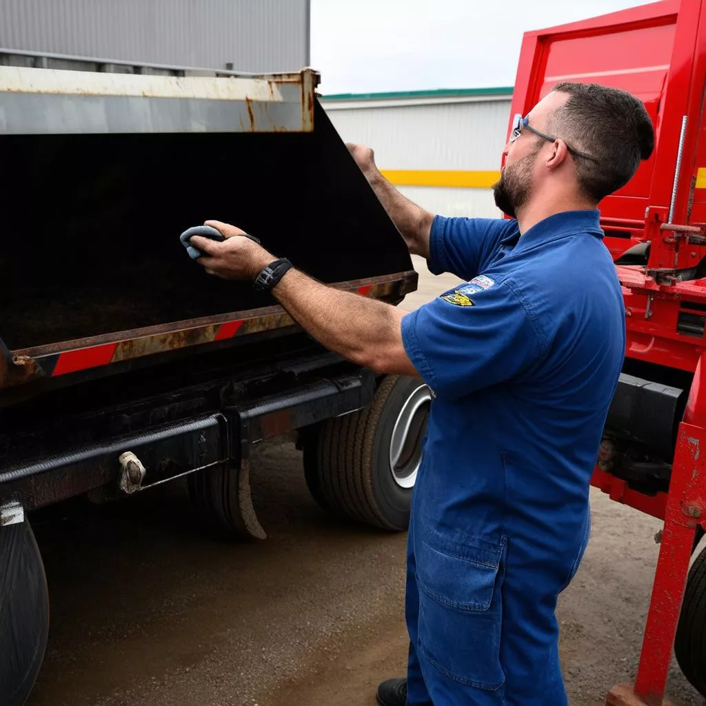 Thợ kiểm tra xác xe ben