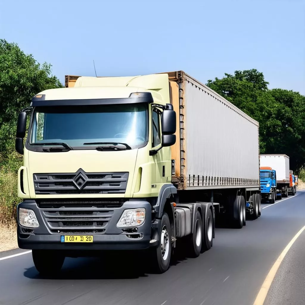 5-ton truck transporting goods
