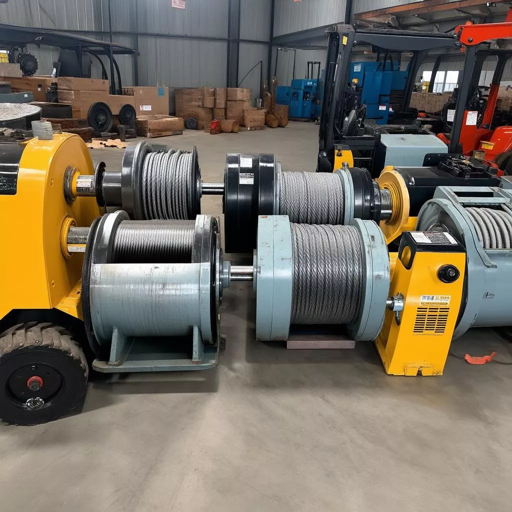 Tời kéo cáp điện 5 tấn trong kho