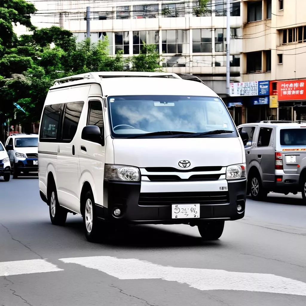 Toyota Hiace Van on a city street