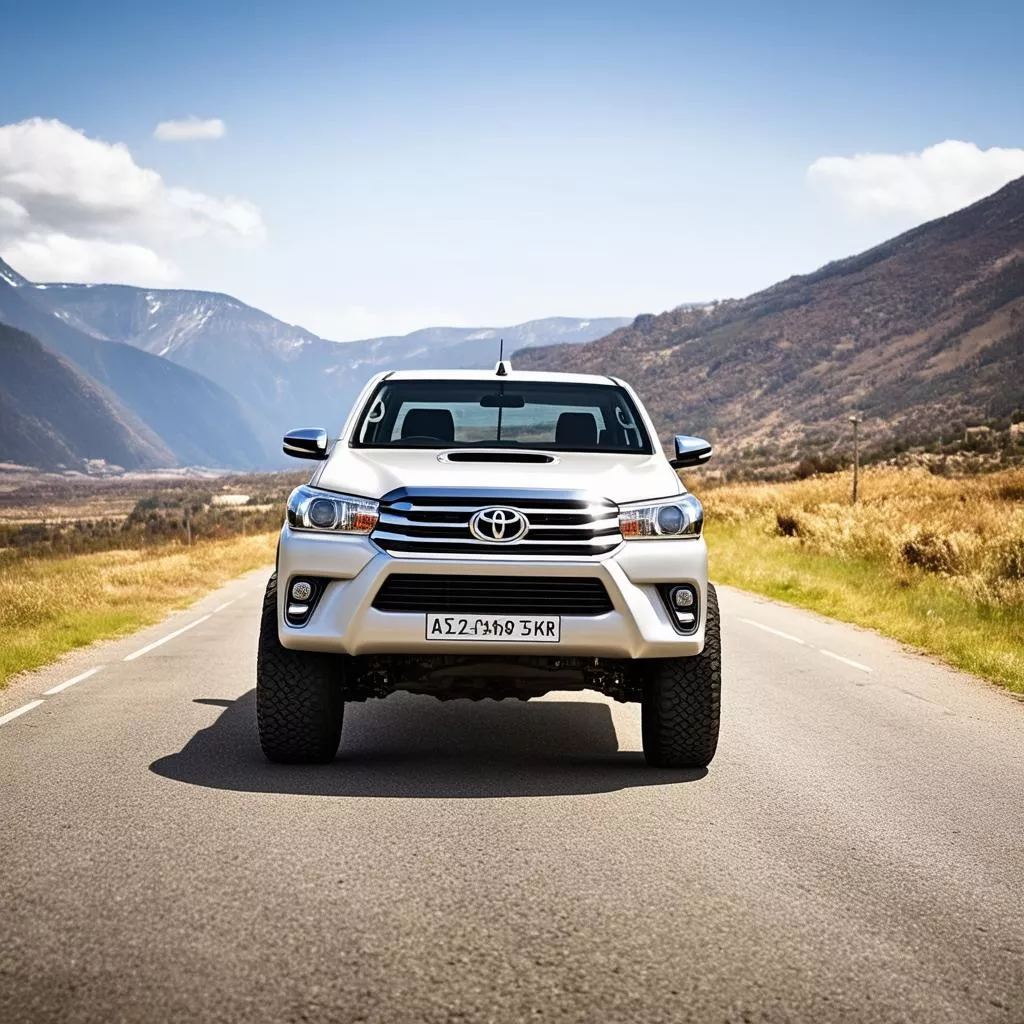 Parked Toyota Hilux pickup truck