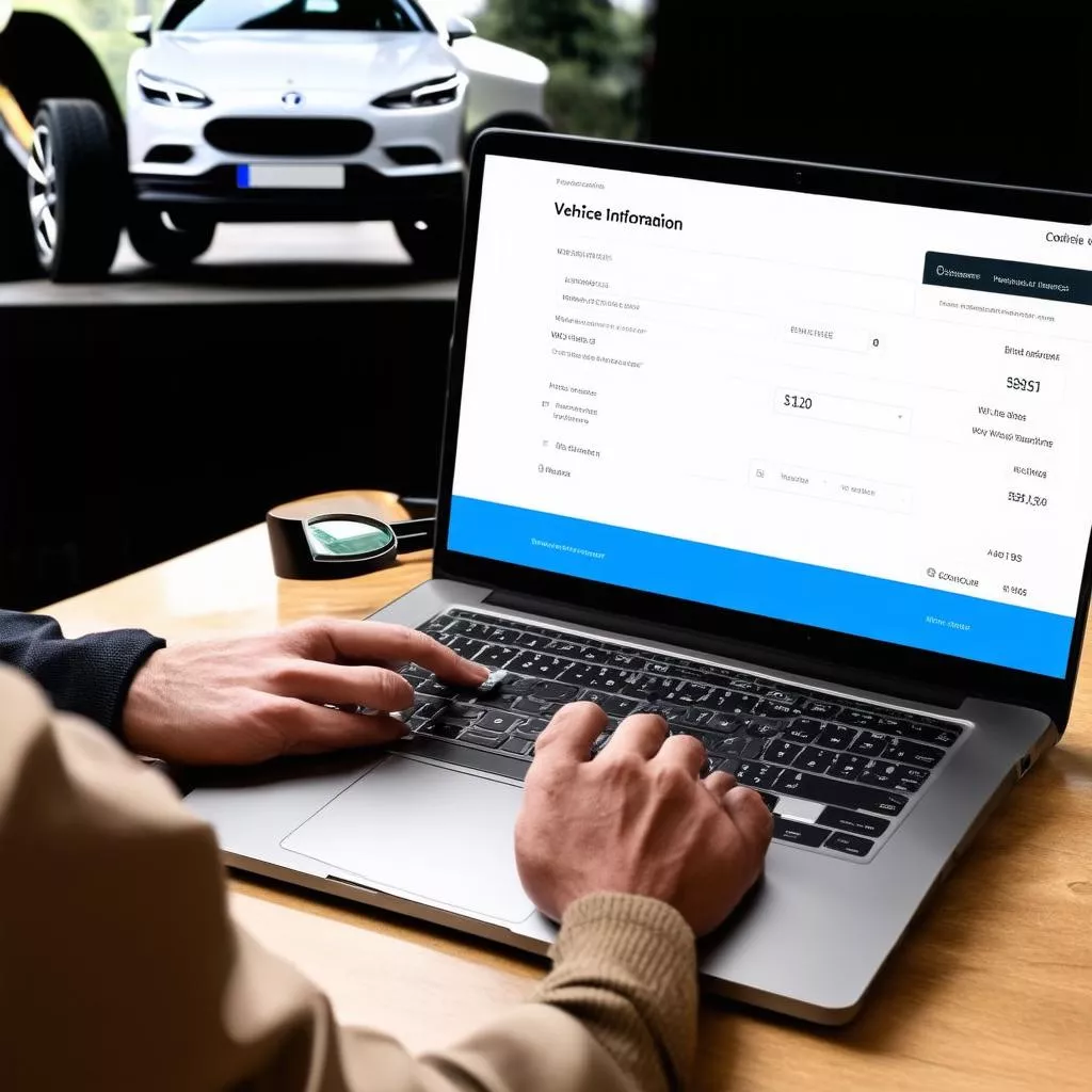 Looking up vehicle information using a license plate