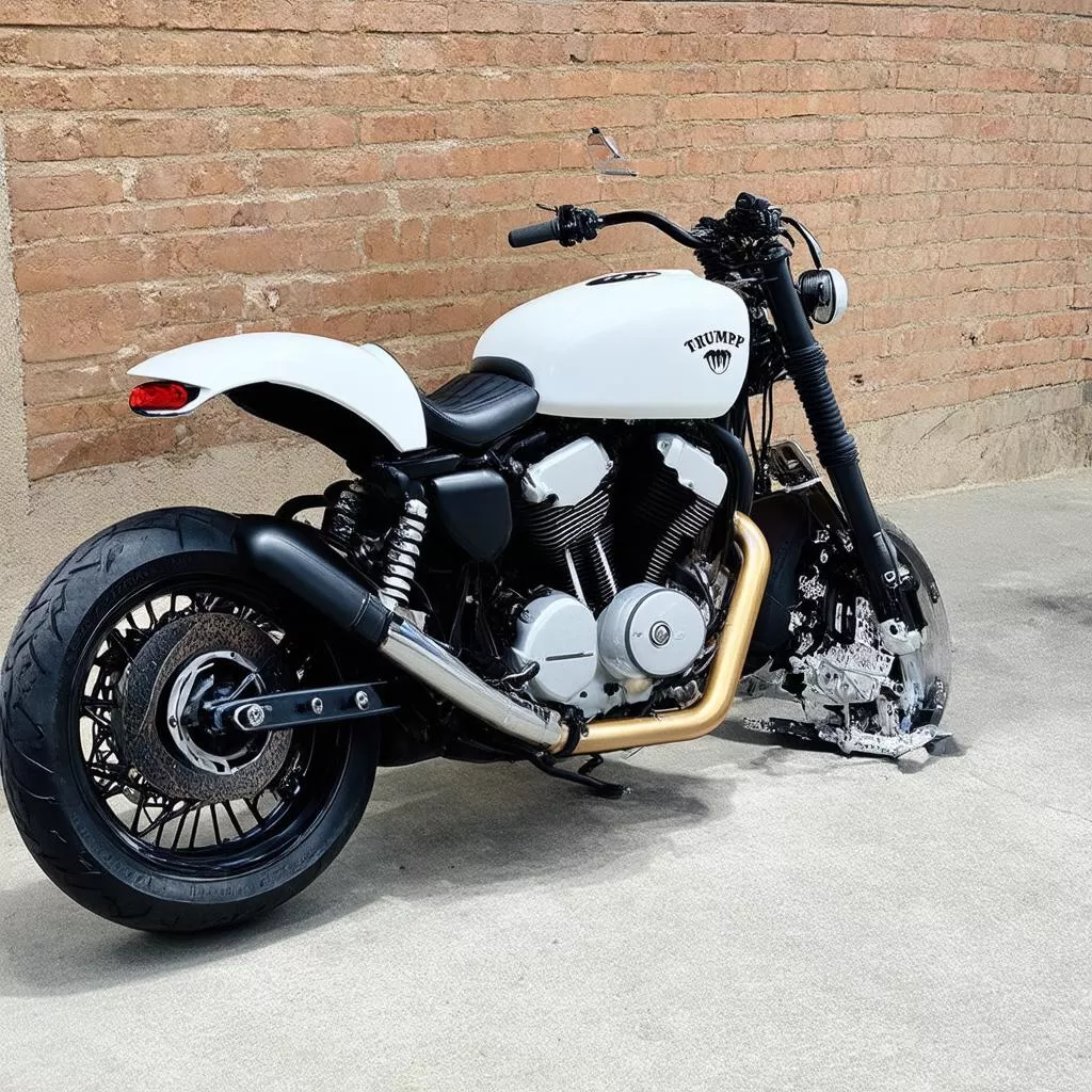 White Triumph Bobber