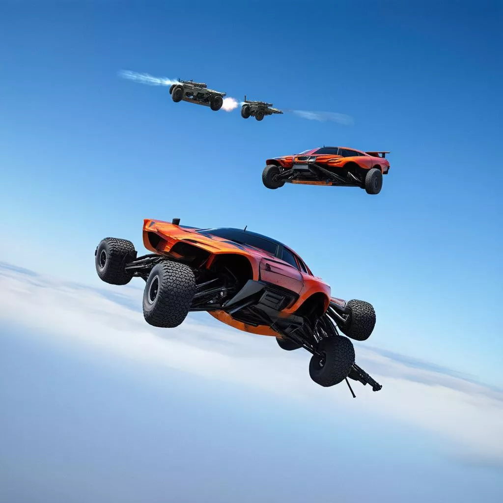 Trận đấu game ô tô bay