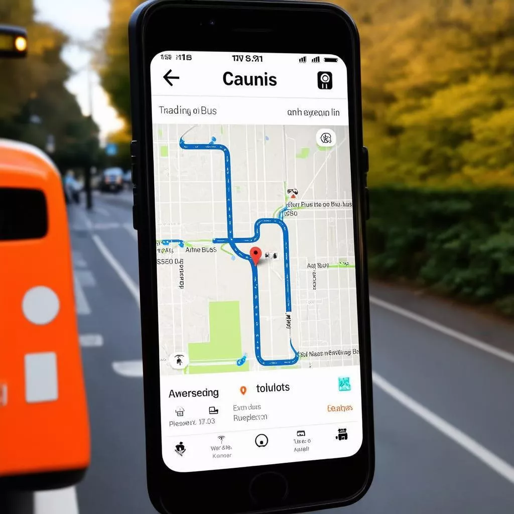 Interface d'une application de suivi de bus