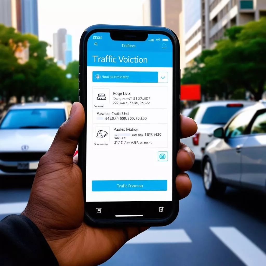 Mobile app for checking traffic fines