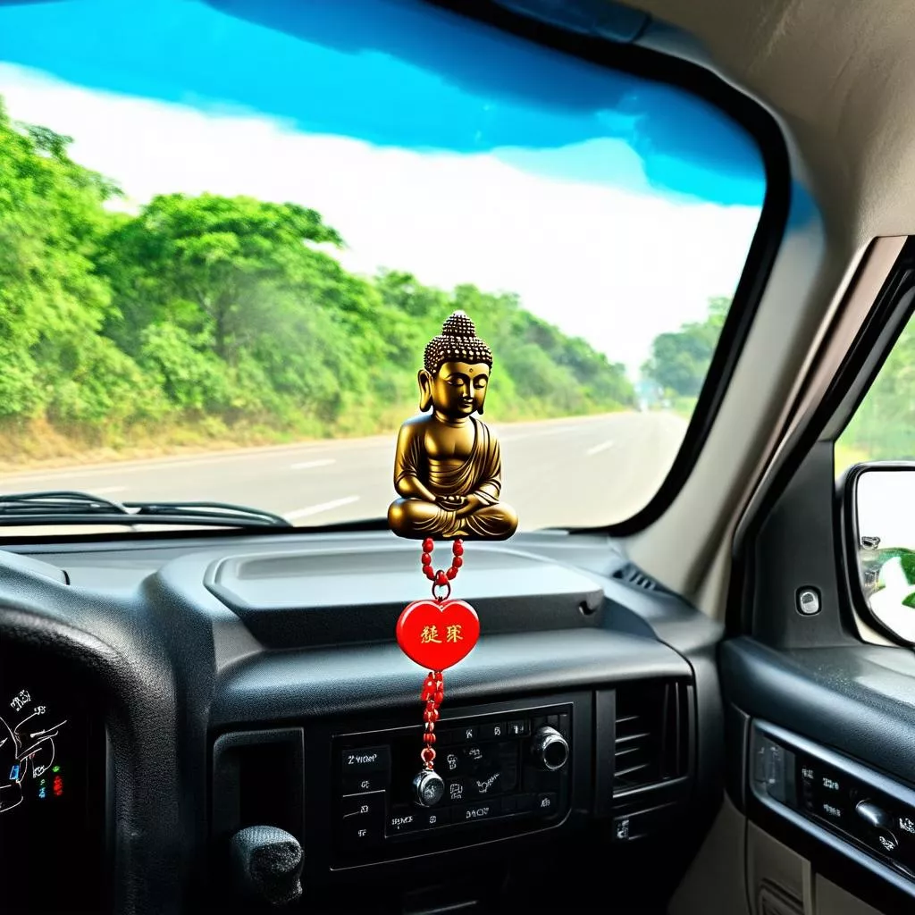 Vật phẩm phong thủy trên xe tải