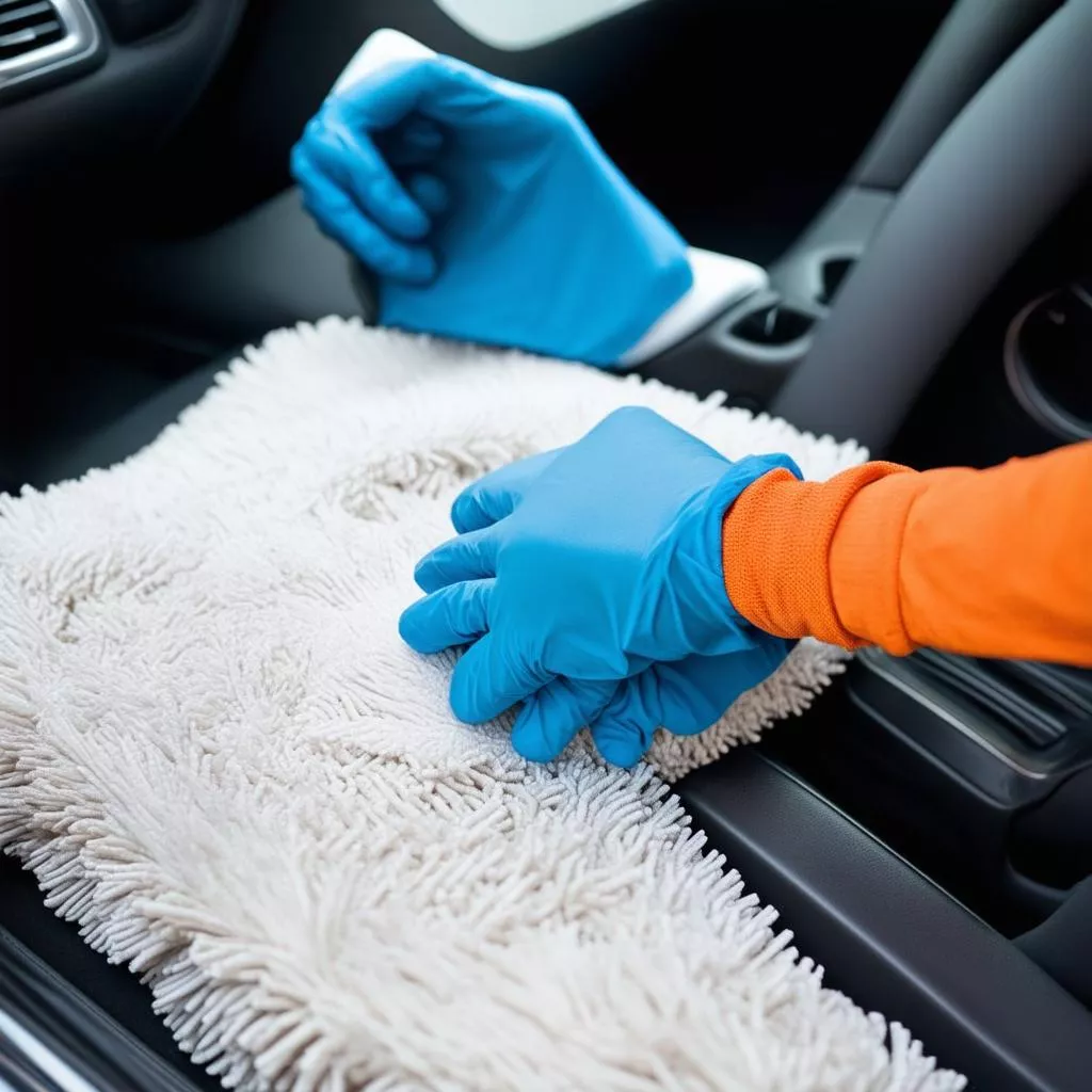 Vệ sinh nội thất ô tô tại nhà