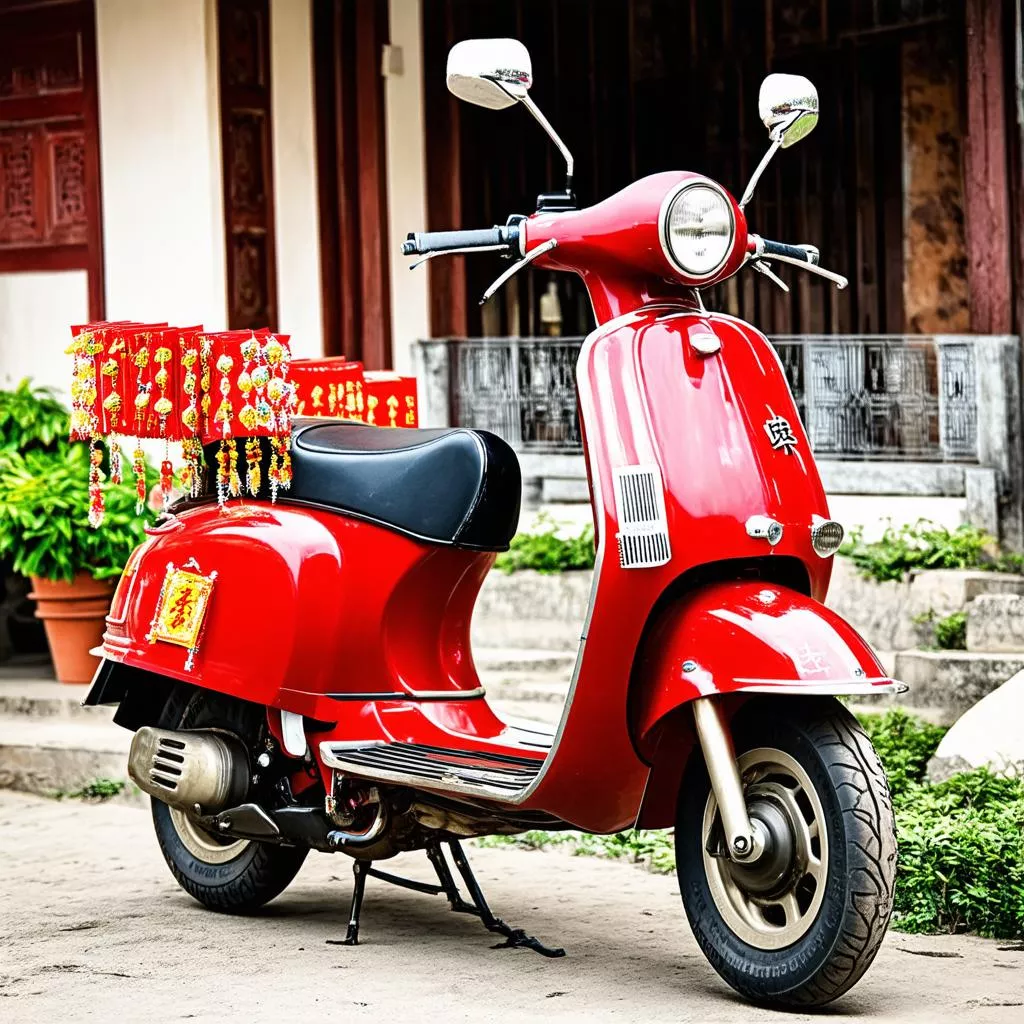 Xe 50cc cũ màu đỏ