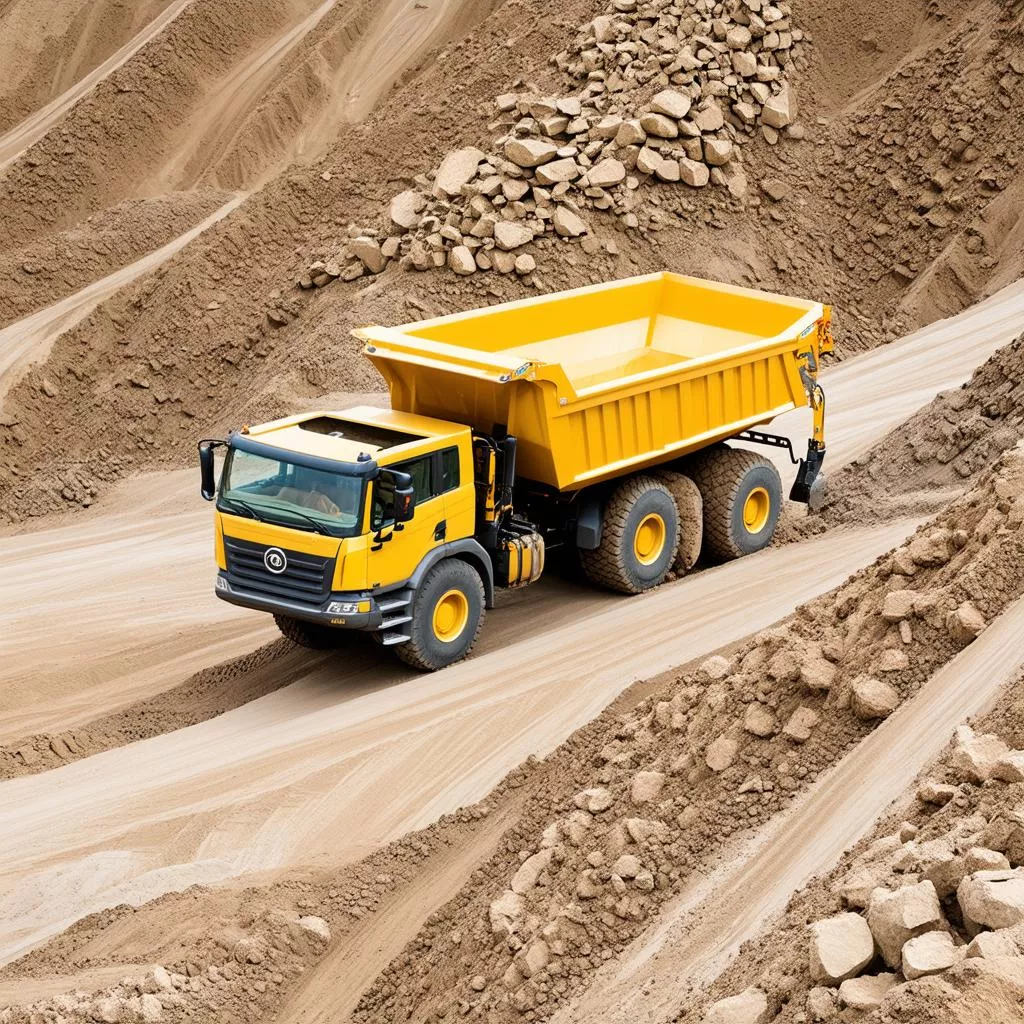 Camion-benne Chien Thang sur terrain accidenté