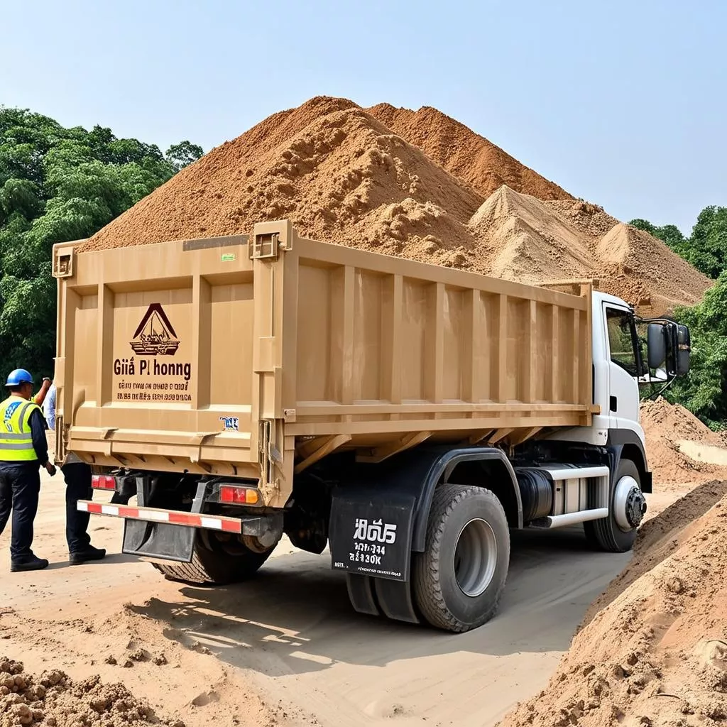 Xe ben Giải Phóng 7 tấn tại công trường