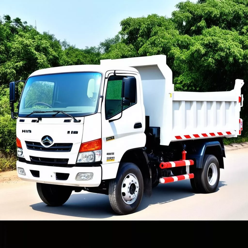 Xe ben Hino 1 tấn 2.5 tấn đang di chuyển trên đường