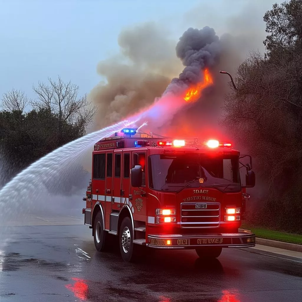 Xe chữa cháy đang hoạt động
