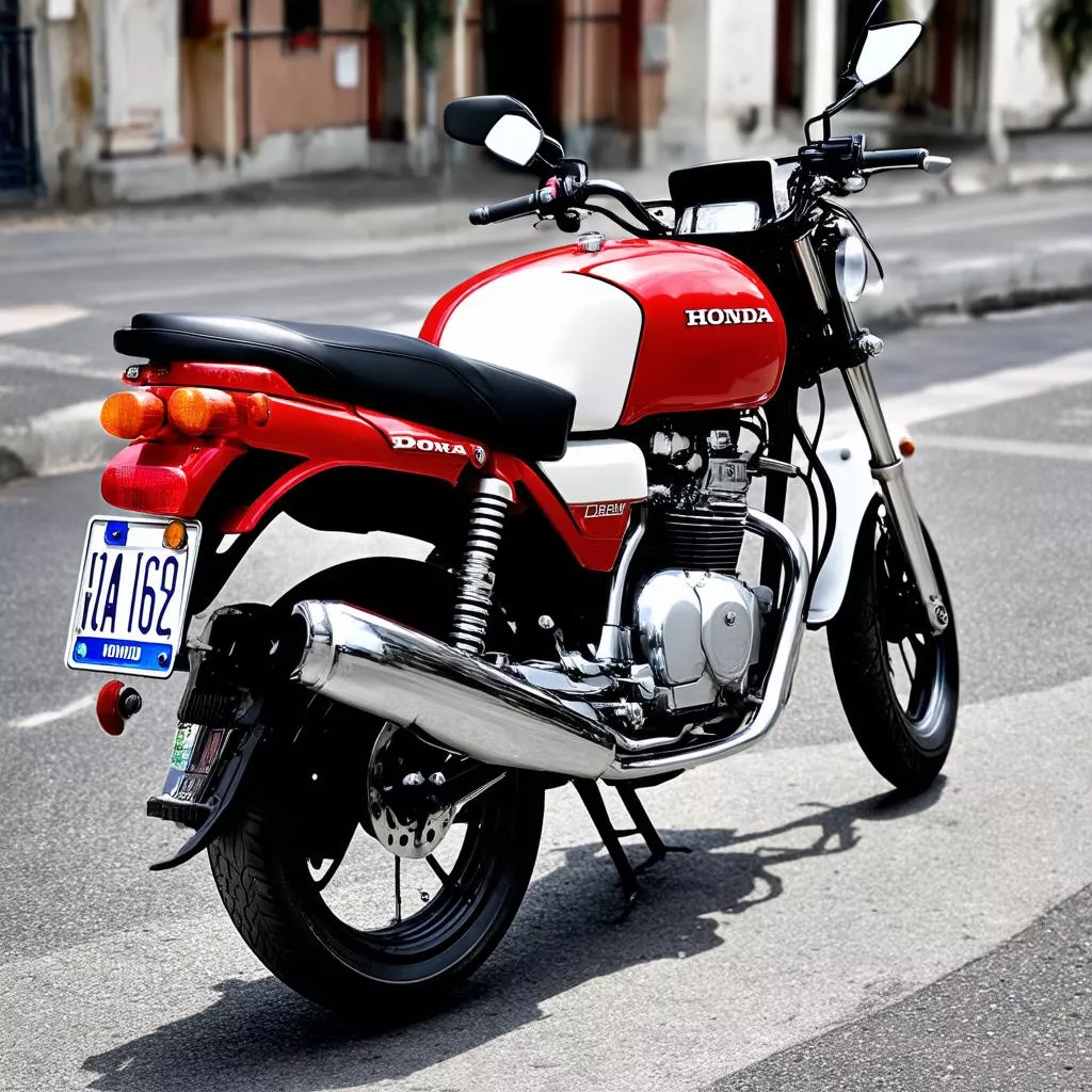 Honda Dream Motorcycles with Lucky License Plates in Vietnam
