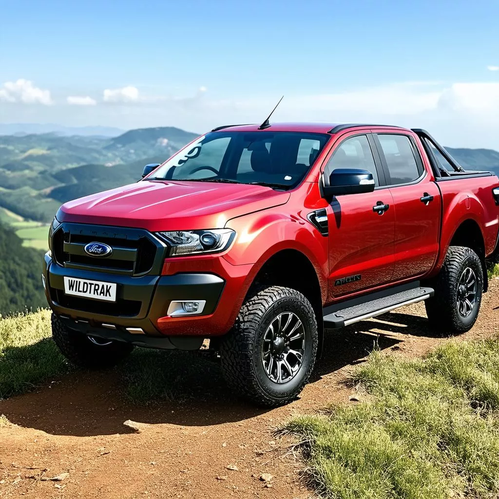 Xe Ford Ranger Wildtrak màu đỏ