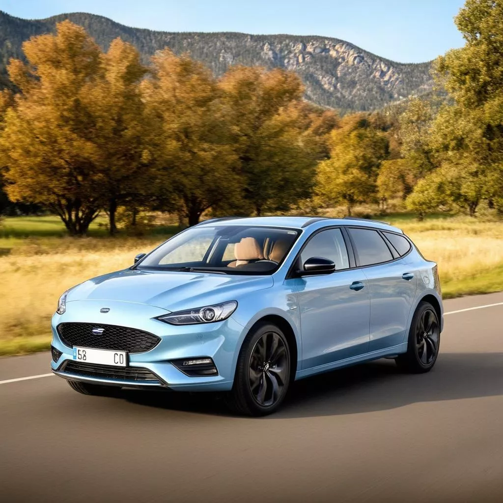 Voiture roulant sur la route