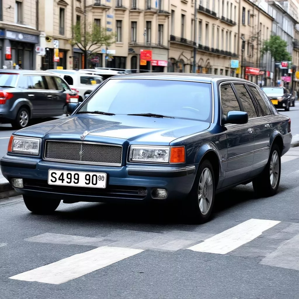 Stylish car with license plate 90