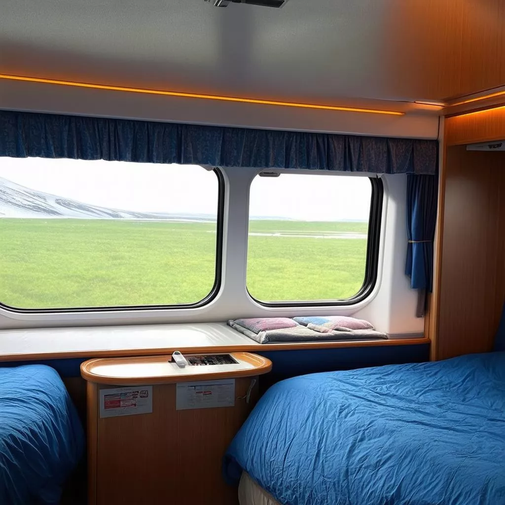 Modern sleeper bus interior