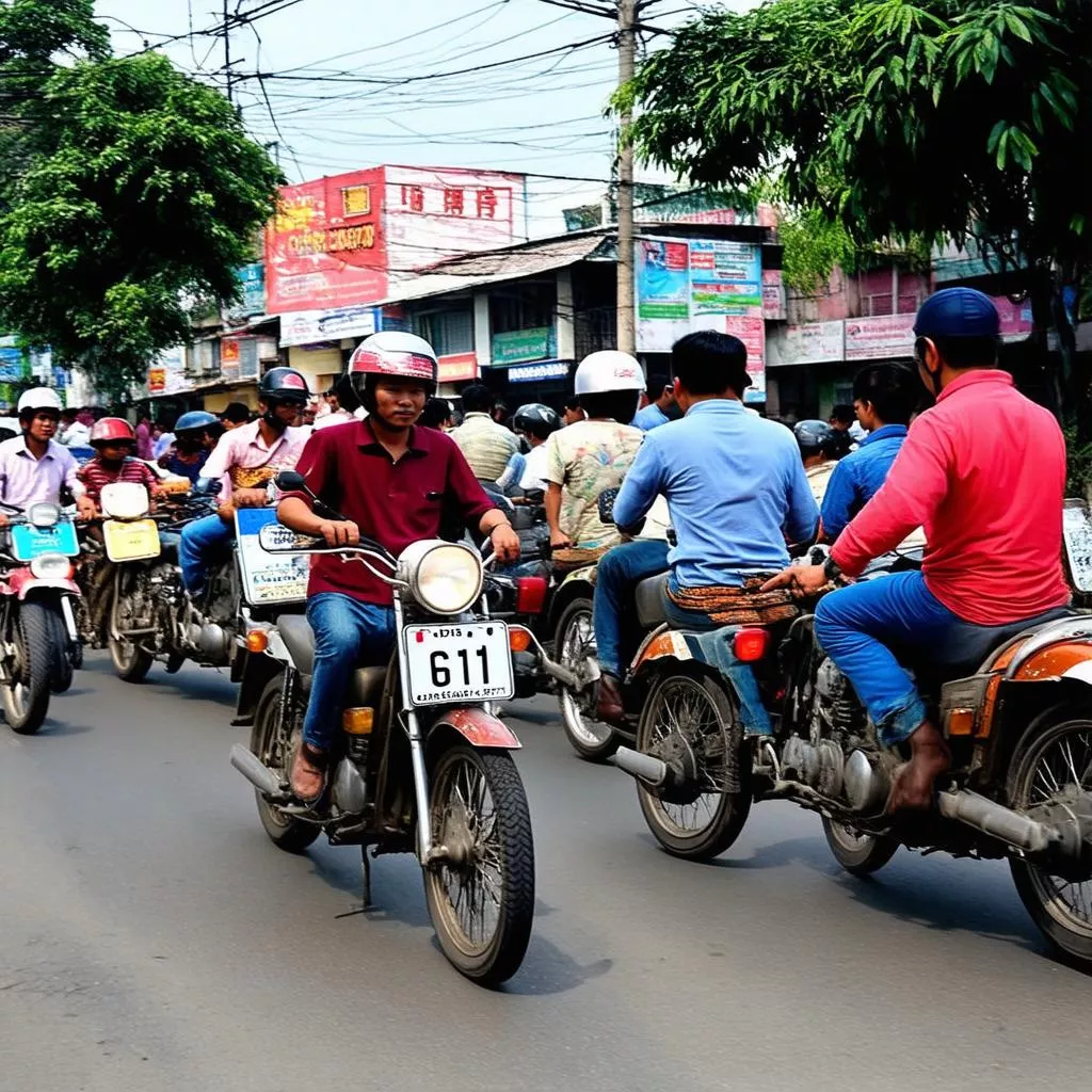 Xe máy mang biển số Bình Dương