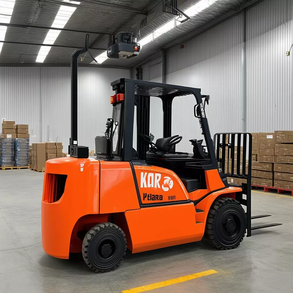 xe nâng chạy điện 3 tấn làm việc trong nhà máy