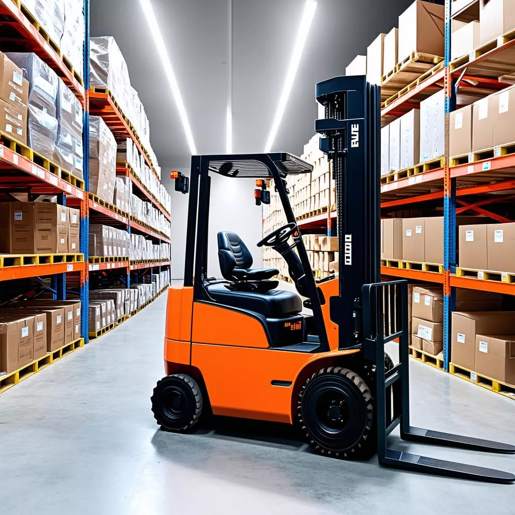 Heli 2-Ton electric forklift in a warehouse
