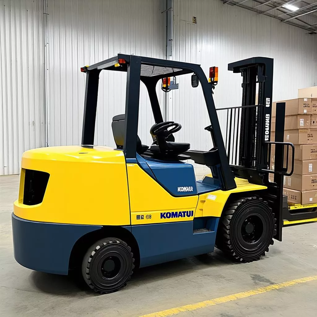 A 3-ton Komatsu forklift loading and unloading goods