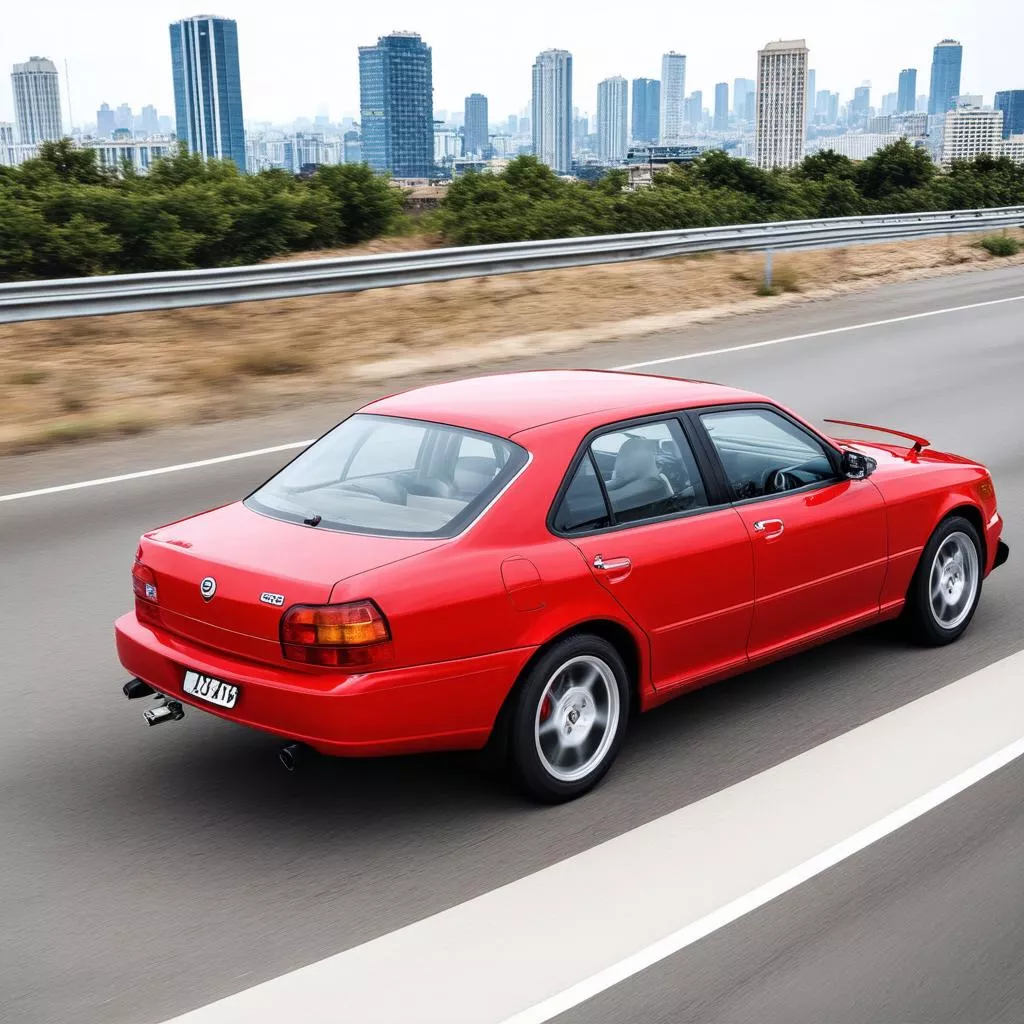 Carro a circular na estrada