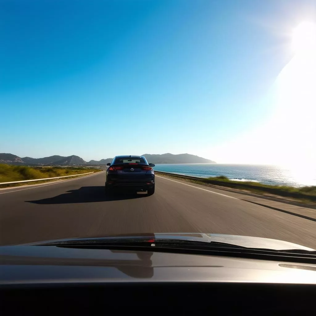 Auto sulla strada costiera