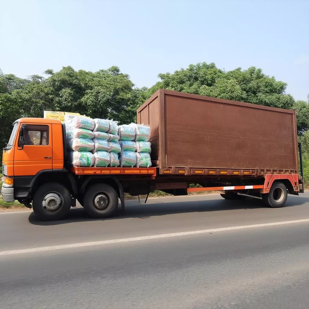 Xe ô tô tải vận chuyển hàng hóa