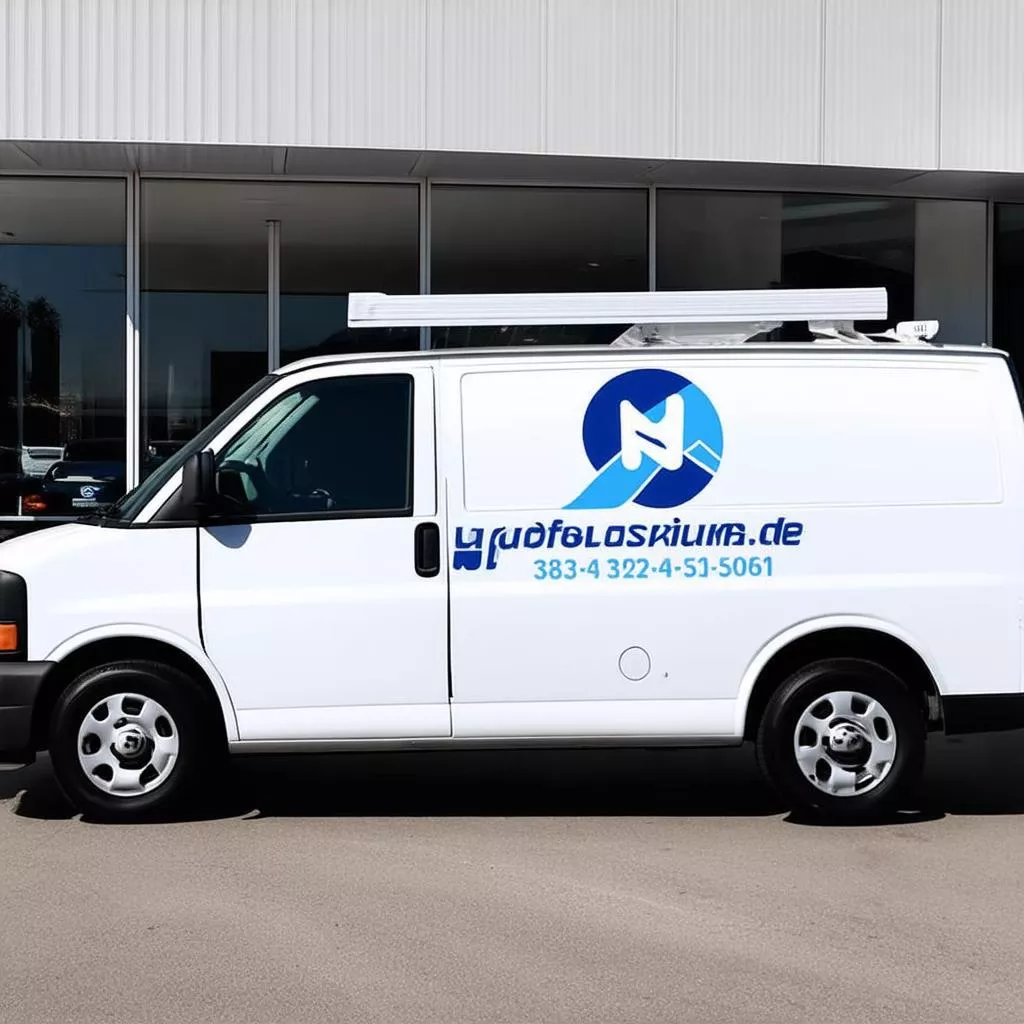 Hình ảnh xe ô tô van in logo