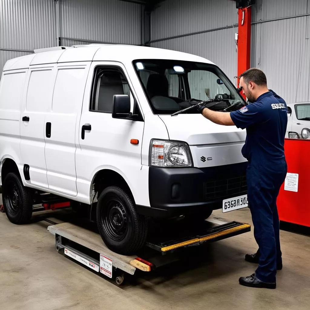 Xe Suzuki Super Carry Van Blind Van 2011 trong gara