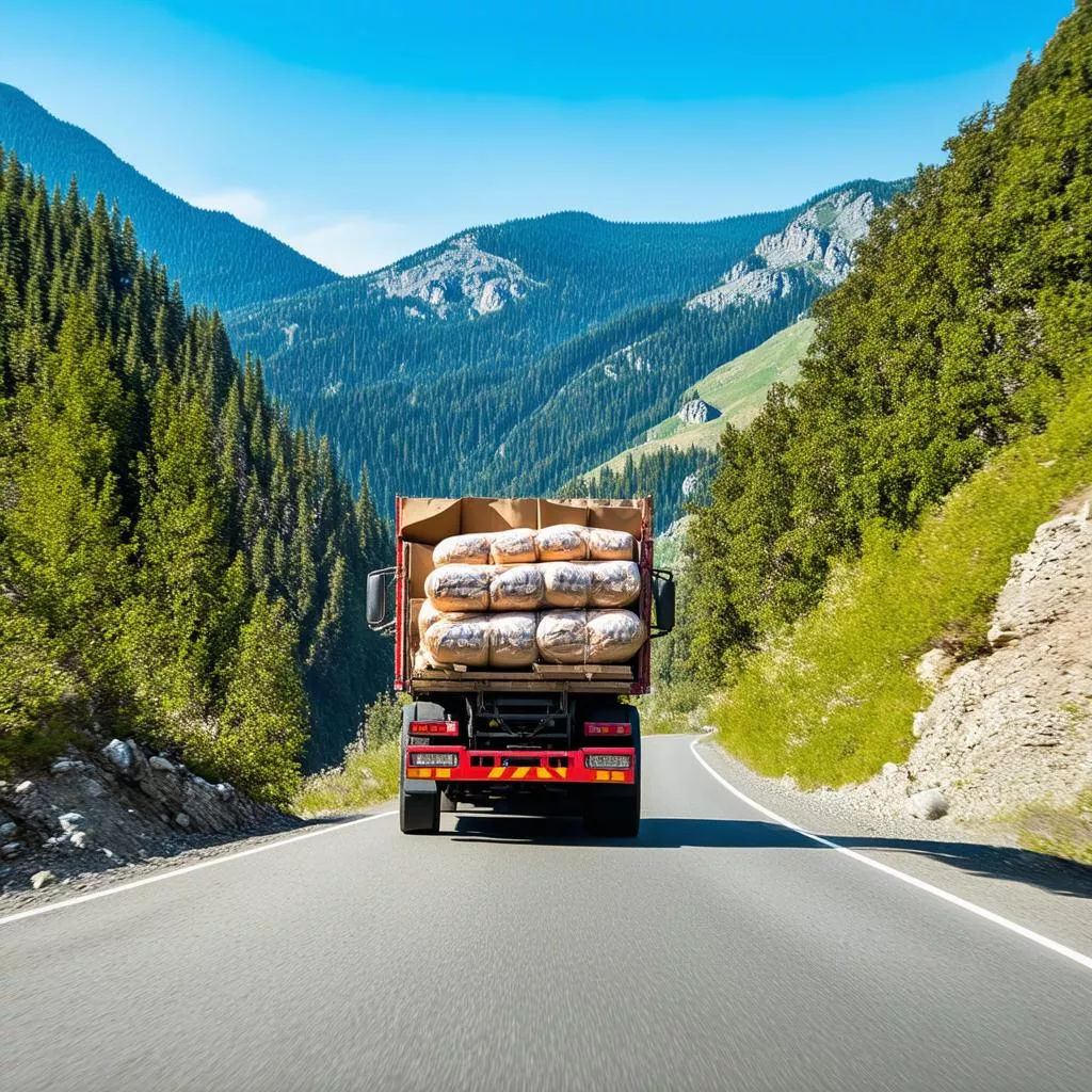 Allrad-Lkw auf Bergstraße