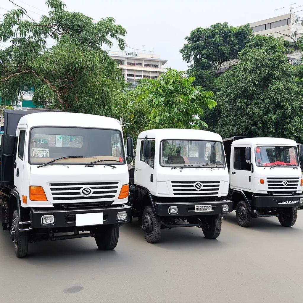 Various types of trucks