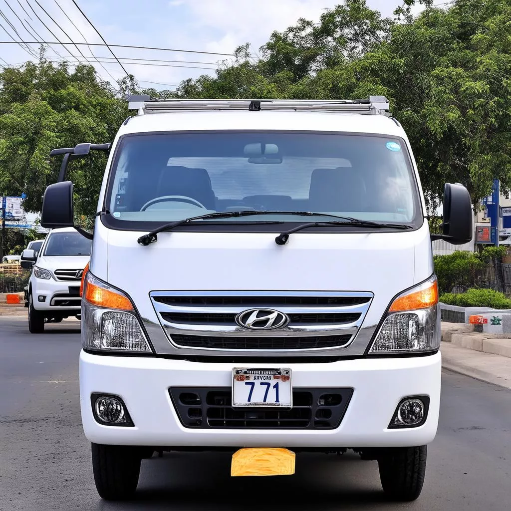 Hyundai truck with 71 license plate