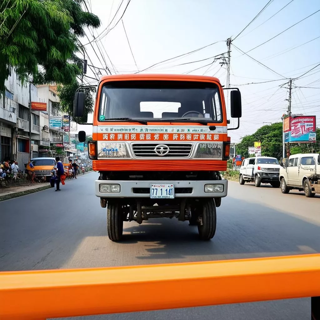Vietnamese truck with 71 license plate